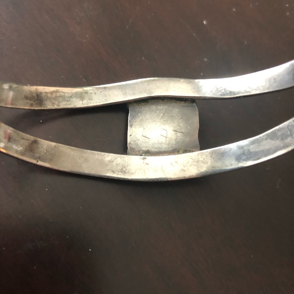 Silver and Turquoise Cuff Bracelet - Picture 8 of 9